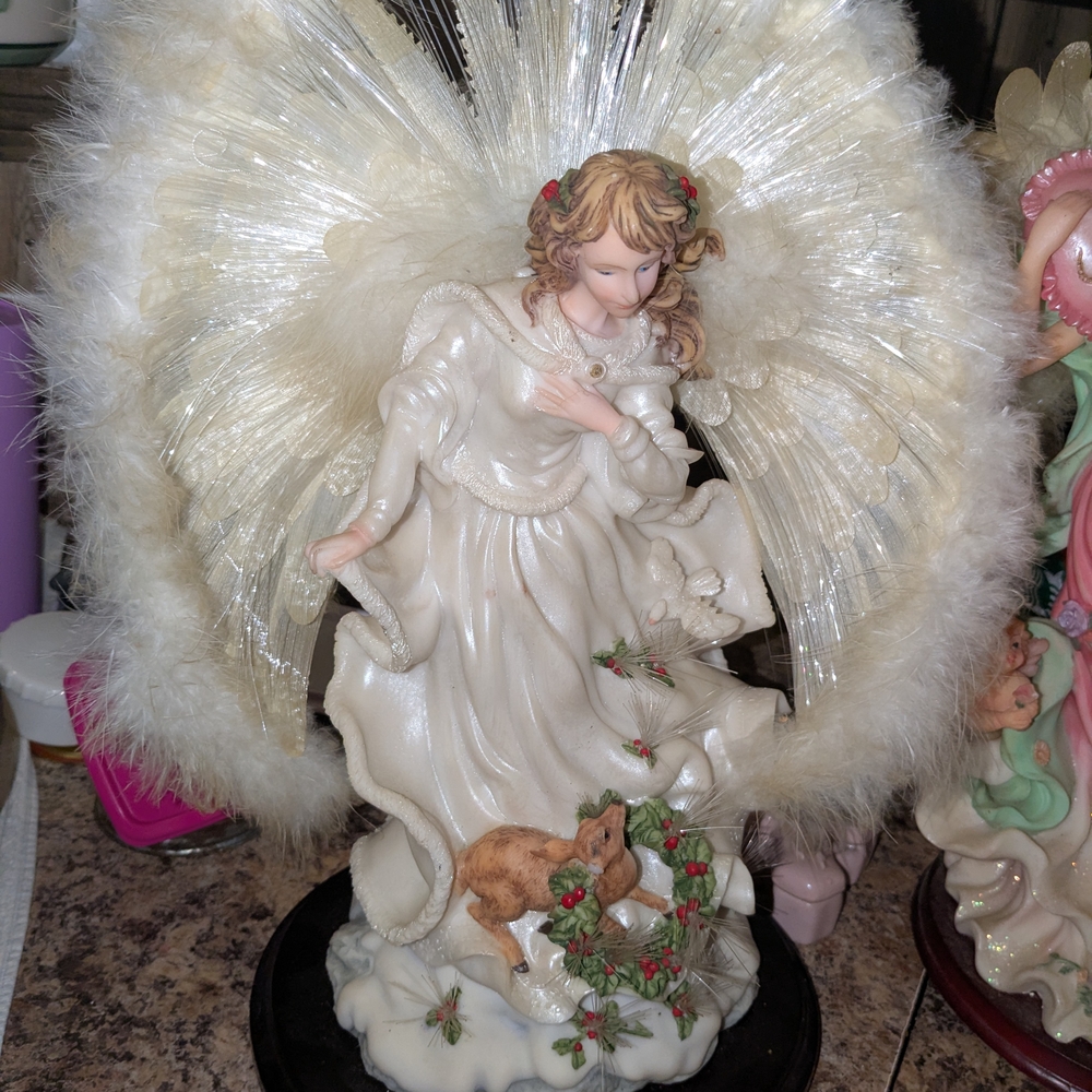 Elegant Angel Figurine with Deer